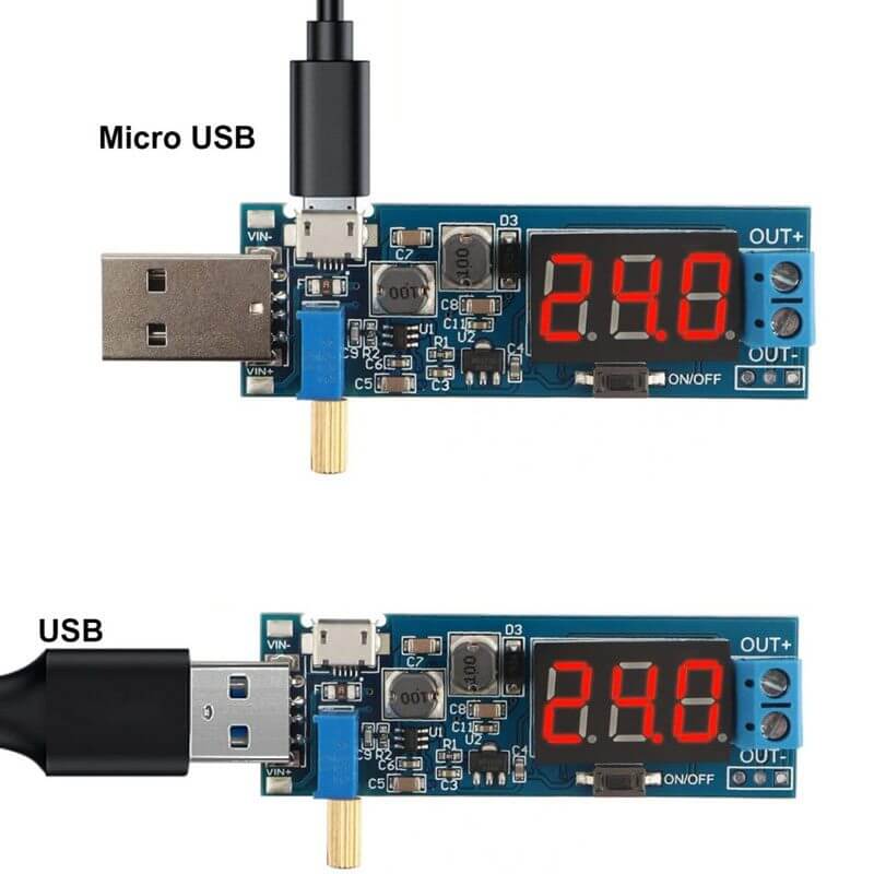 Módulo de Regulador de Voltaje USB DC-DC 5V a 3.3V/12V