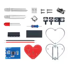 Kit de Soldadura DIY: Corazón Electrónico LED "Love" con Carcasa de Acrílico
