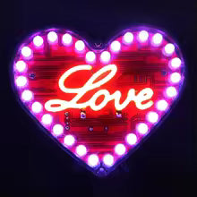 Kit de Soldadura DIY: Corazón Electrónico LED "Love" con Carcasa de Acrílico