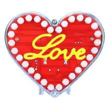 Kit de Soldadura DIY: Corazón Electrónico LED "Love" con Carcasa de Acrílico