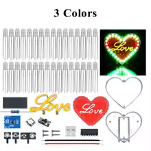 Kit de Soldadura DIY: Corazón Electrónico LED "Love" con Carcasa de Acrílico
